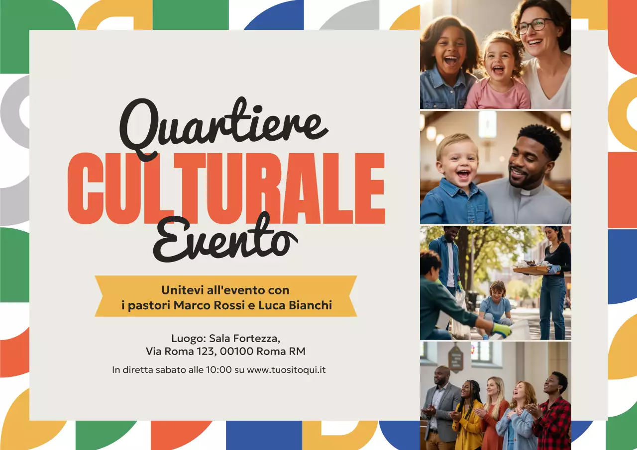 Manifesto di annuncio della comunità moderna gialla