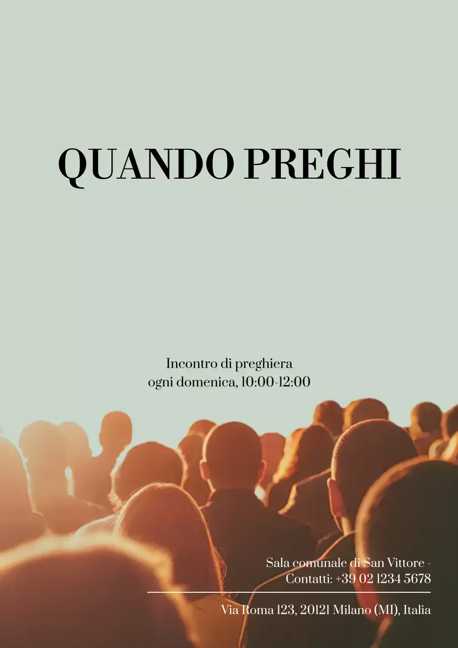 Poster di annuncio di preghiera minimale beige