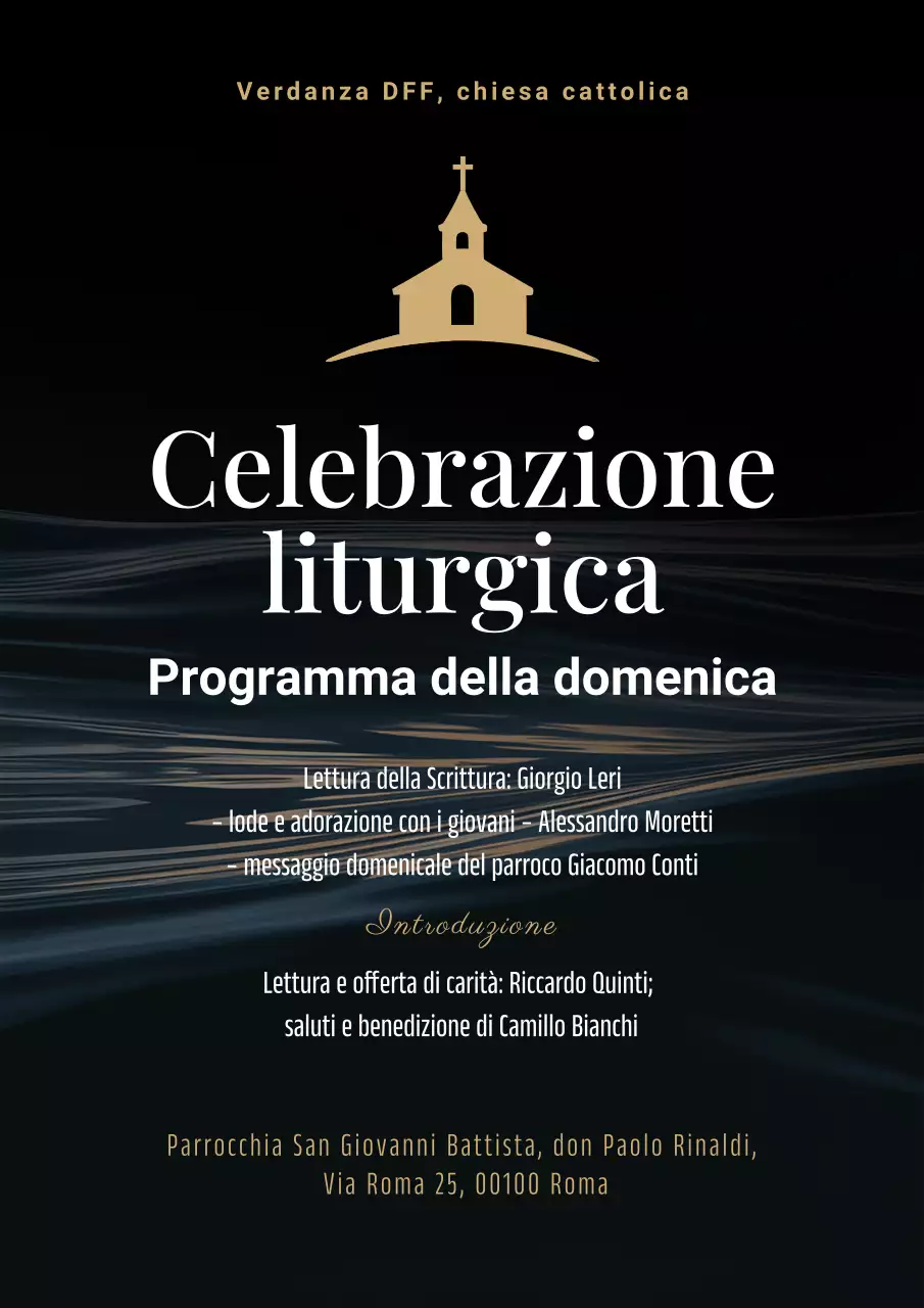 Manifesto di annuncio di culto elegante nero