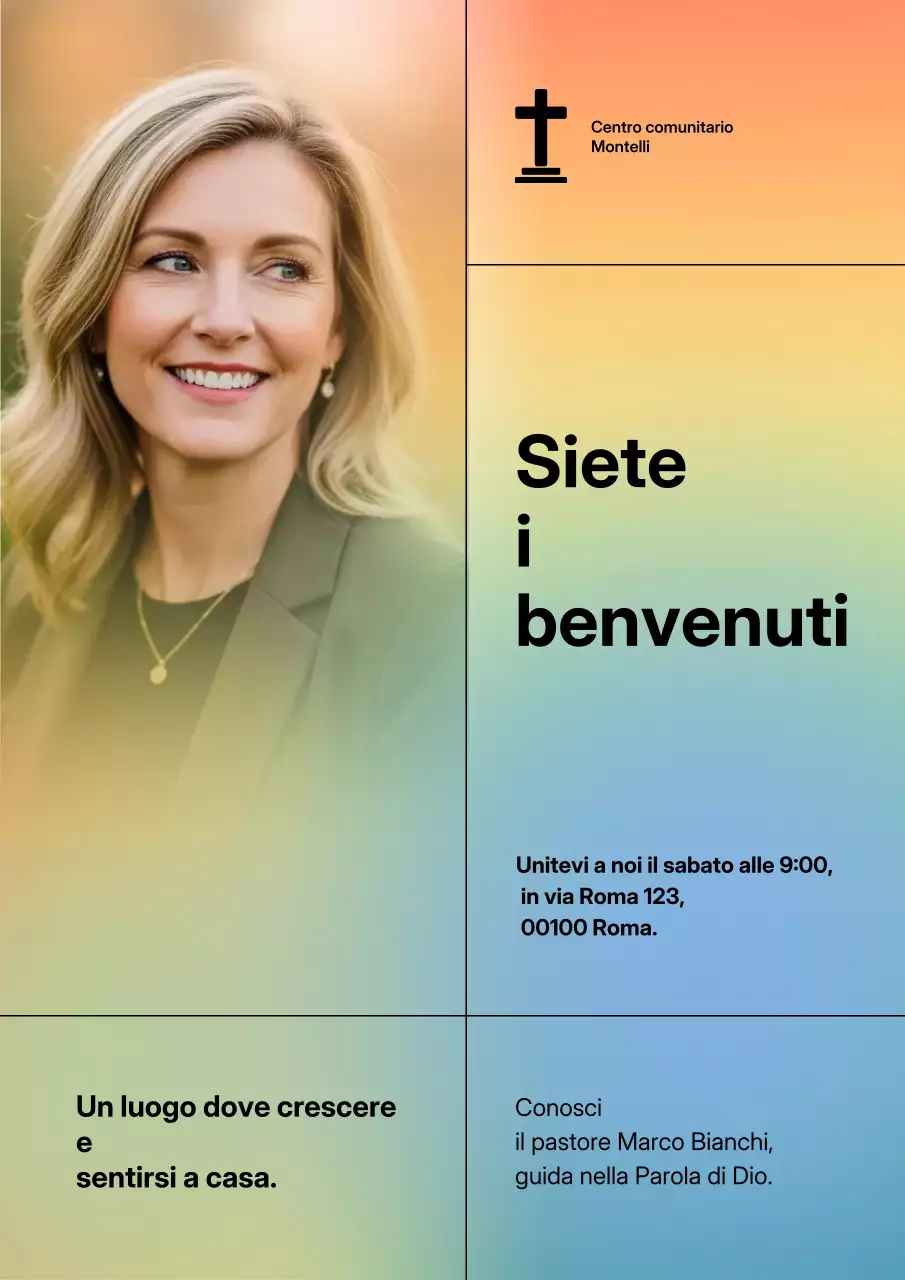 Manifesto di invito alla comunità moderna arcobaleno