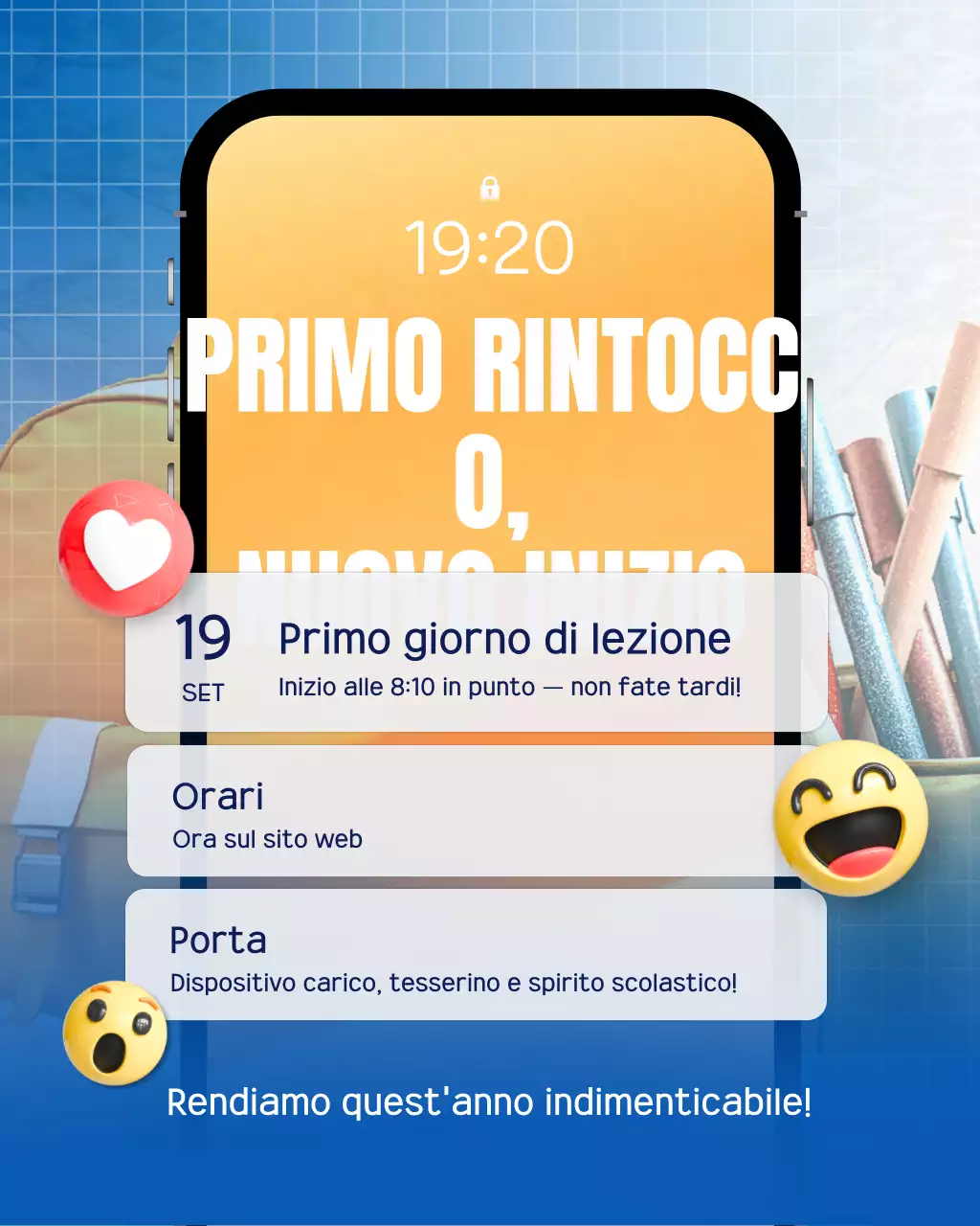 Post di Instagram sull'annuncio della Yellow Energetic Modern School