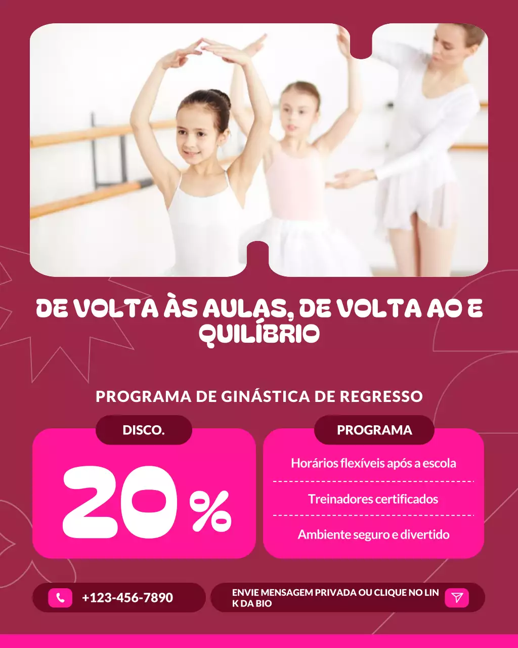 Postagem promocional do Instagram da Blue Modern Gymnastics