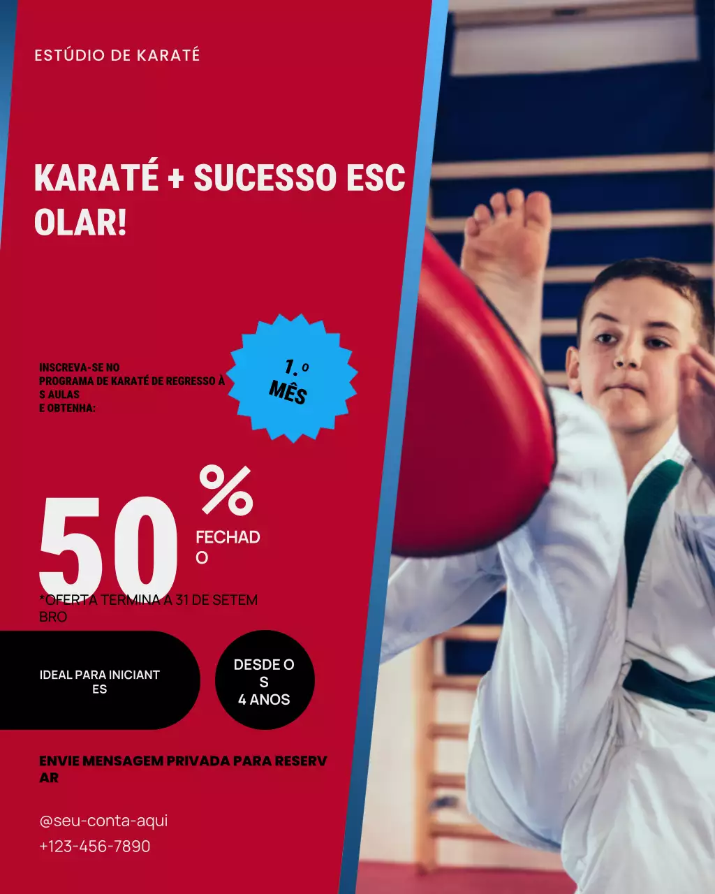 Postagem promocional do Black Modern Karate no Instagram