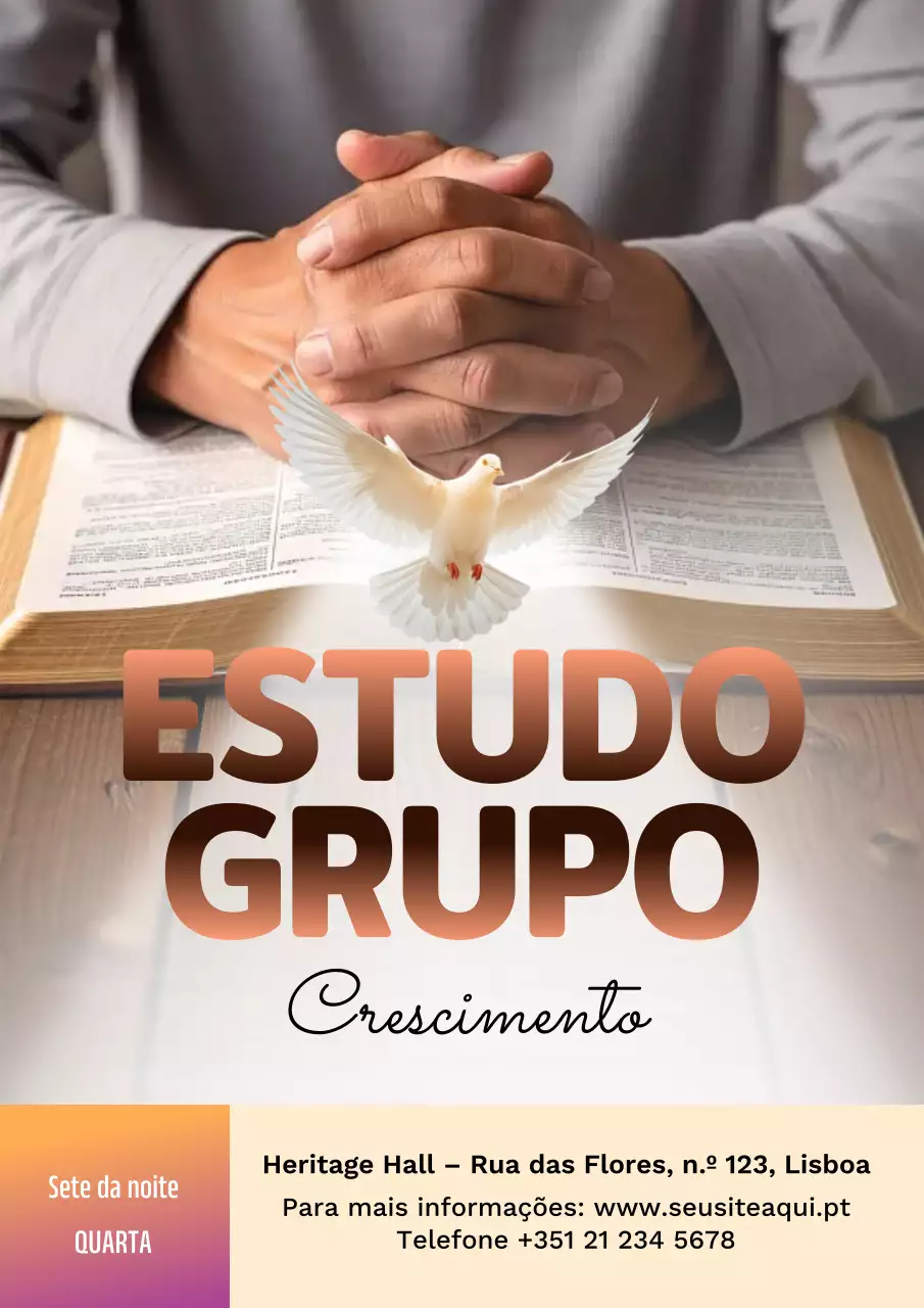 Cartaz de evento de estudo tradicional bege