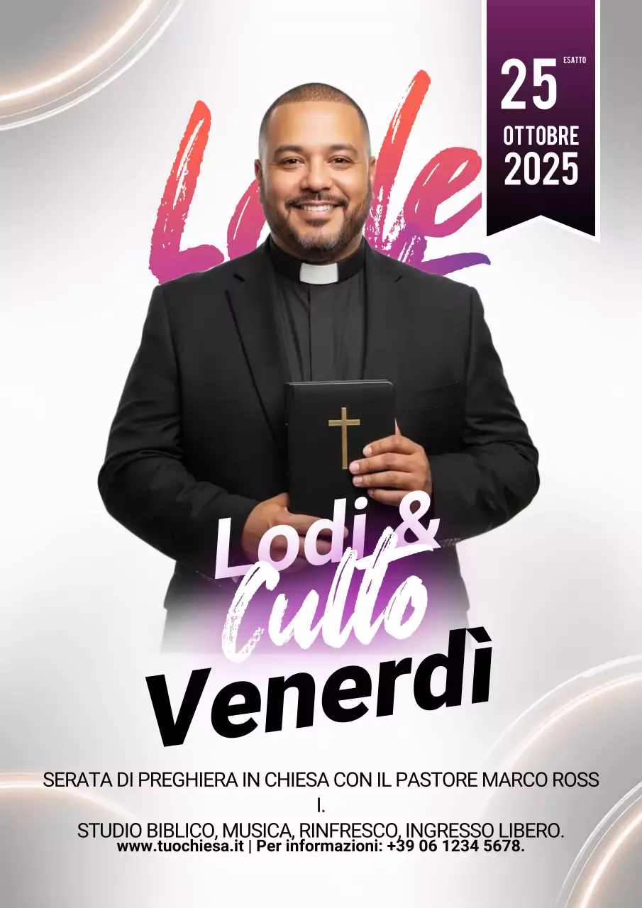 Manifesto per l'evento di culto moderno viola