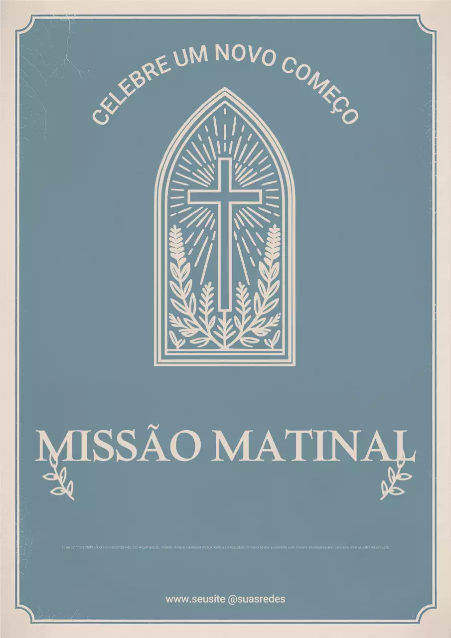 Cartaz de anúncio de evento tradicional azul