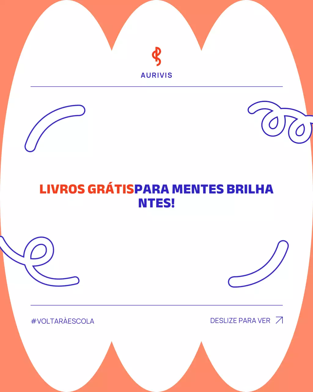 Postagem de promoção educacional lúdica roxa no Instagram
