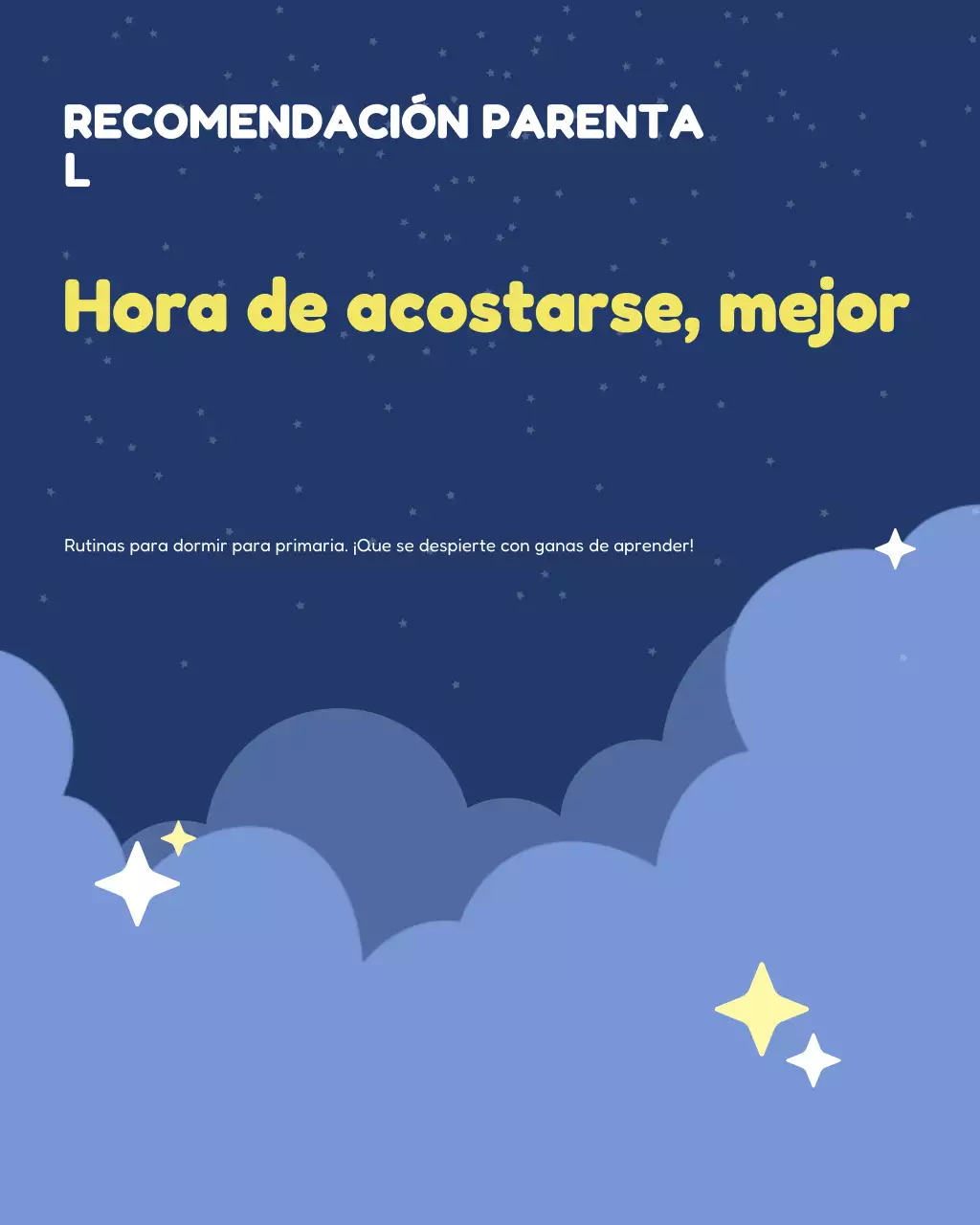 Guía sencilla para la hora de dormir en azul: publicación de Instagram