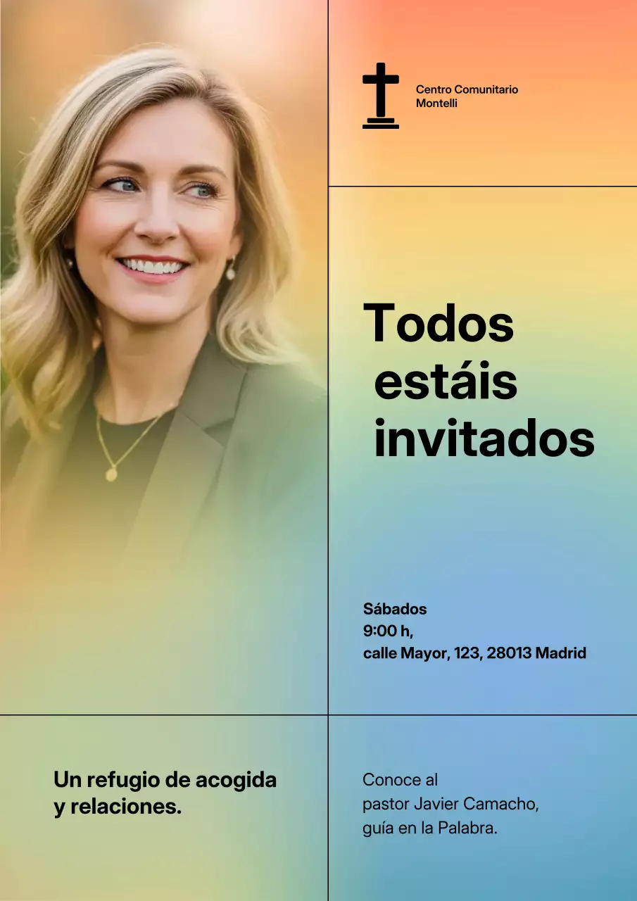Póster de invitación a la comunidad moderna de Rainbow
