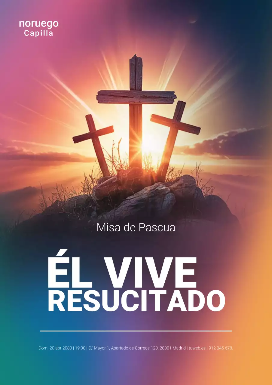 Cartel colorido para anunciar el evento de Pascua