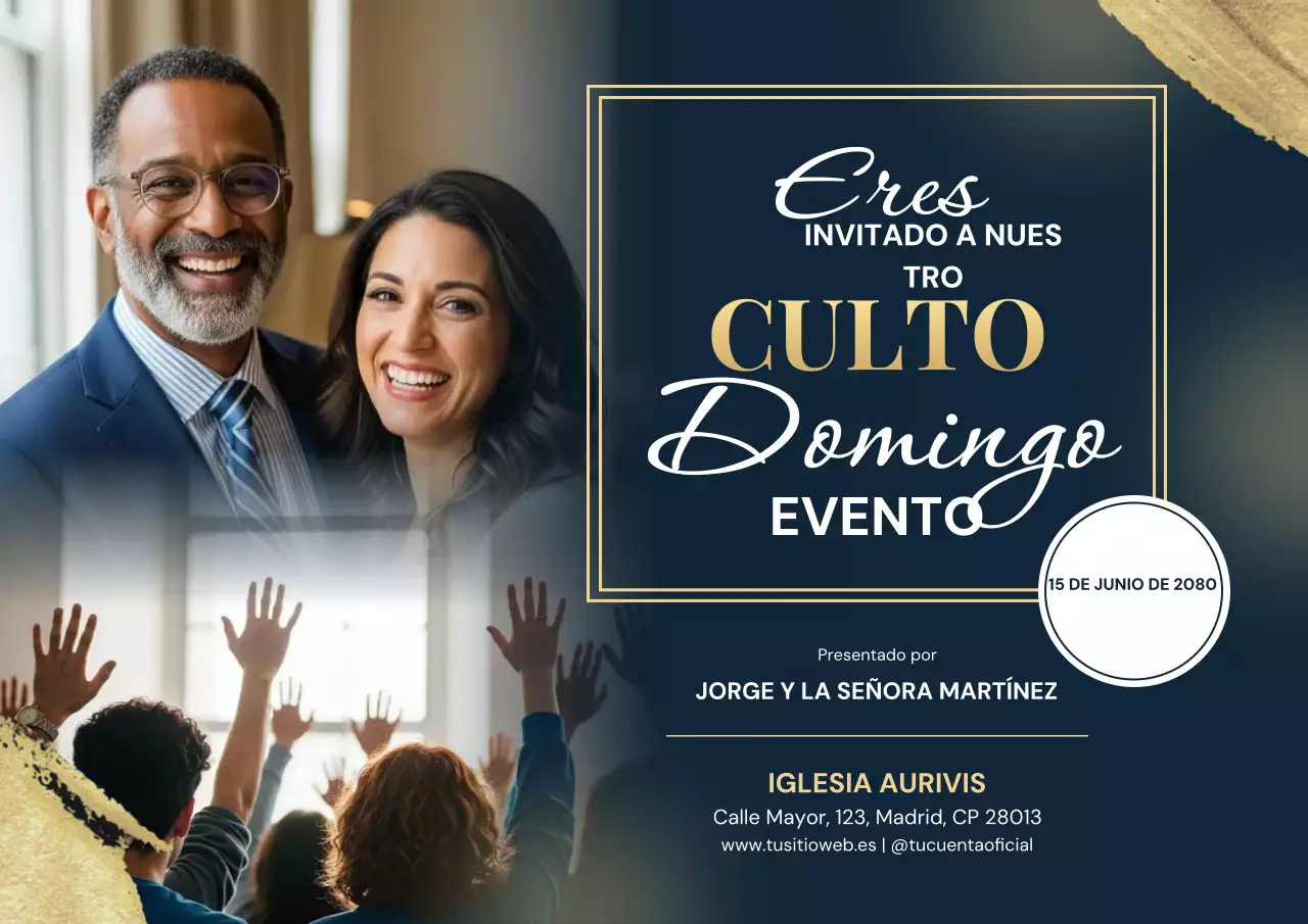 Cartel elegante de invitación a la adoración de la Marina