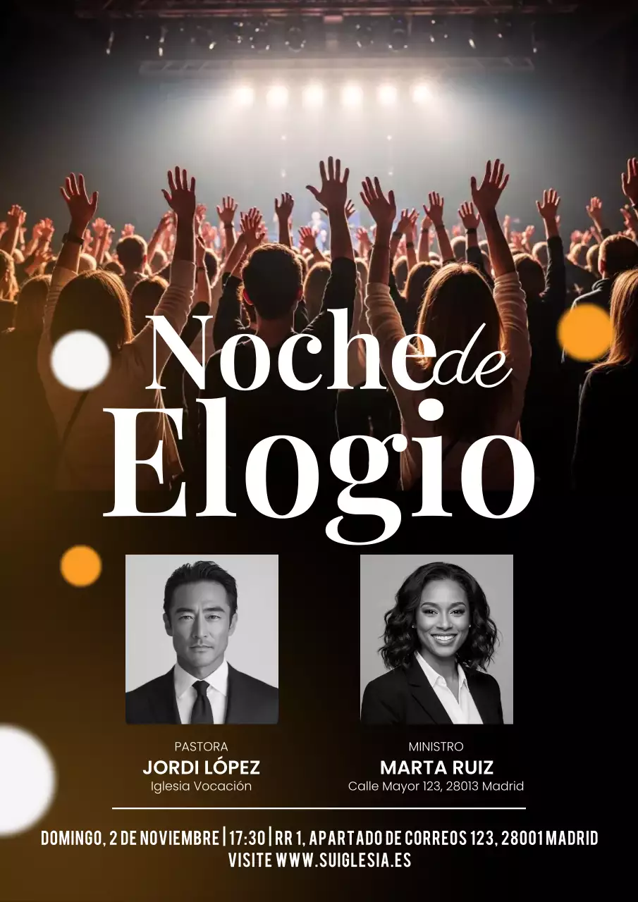 Cartel promocional de eventos de la Iglesia Moderna Negra