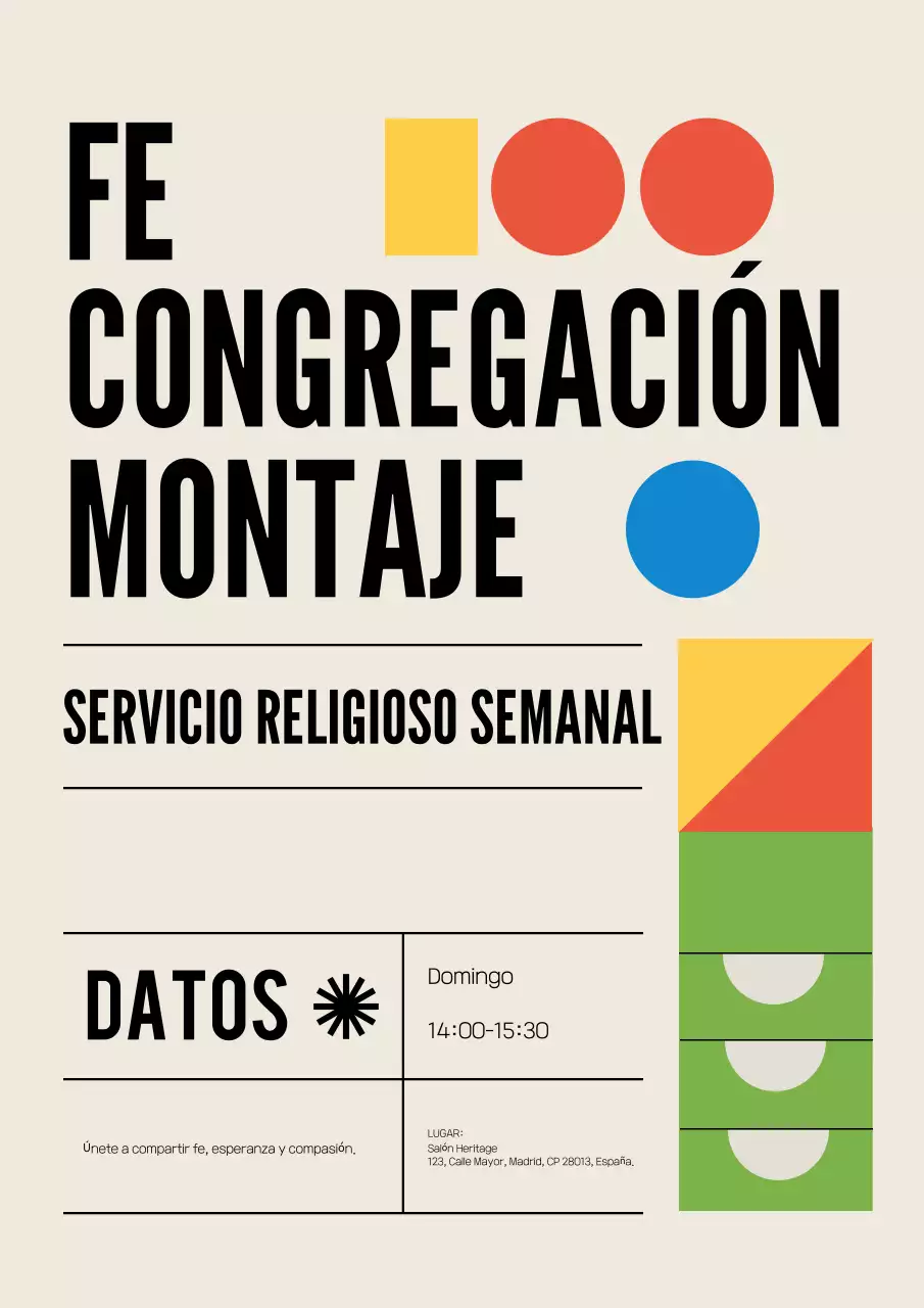 Cartel de anuncio de fe moderna en beige