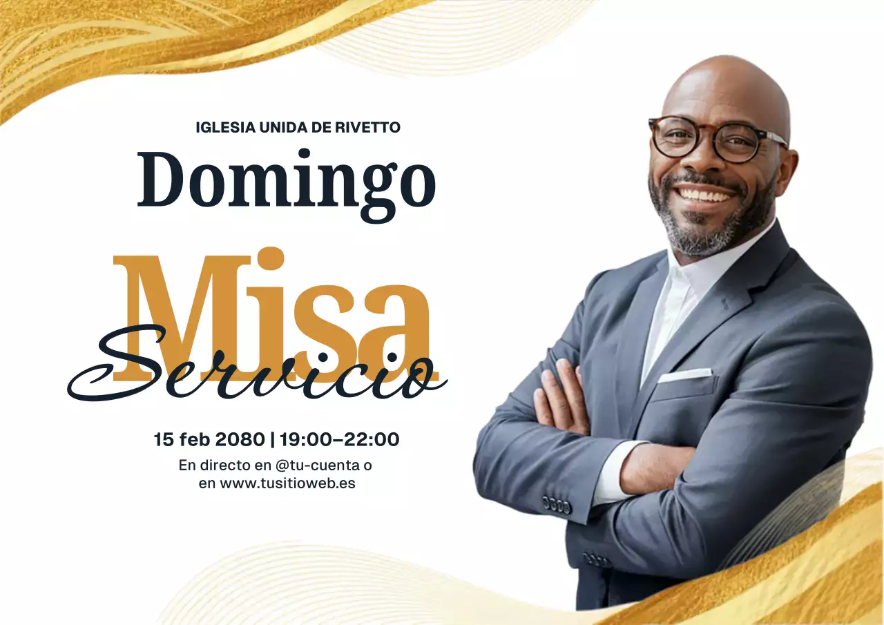 Cartel de oración moderno dorado