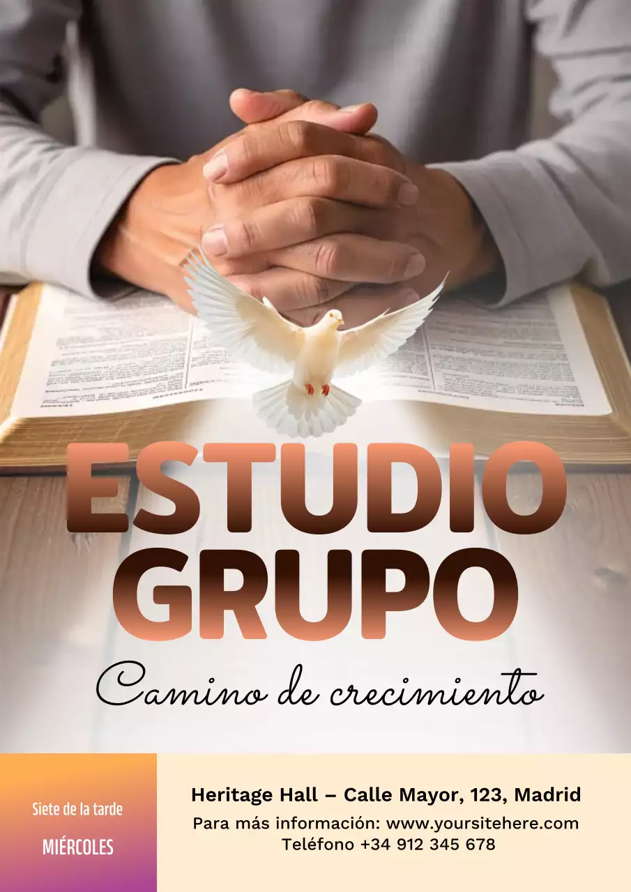 Póster de evento de estudio tradicional en beige