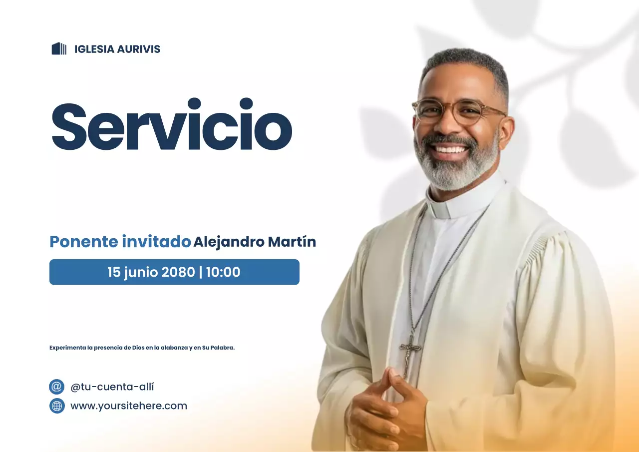 Cartel de anuncio de adoración moderna en blanco