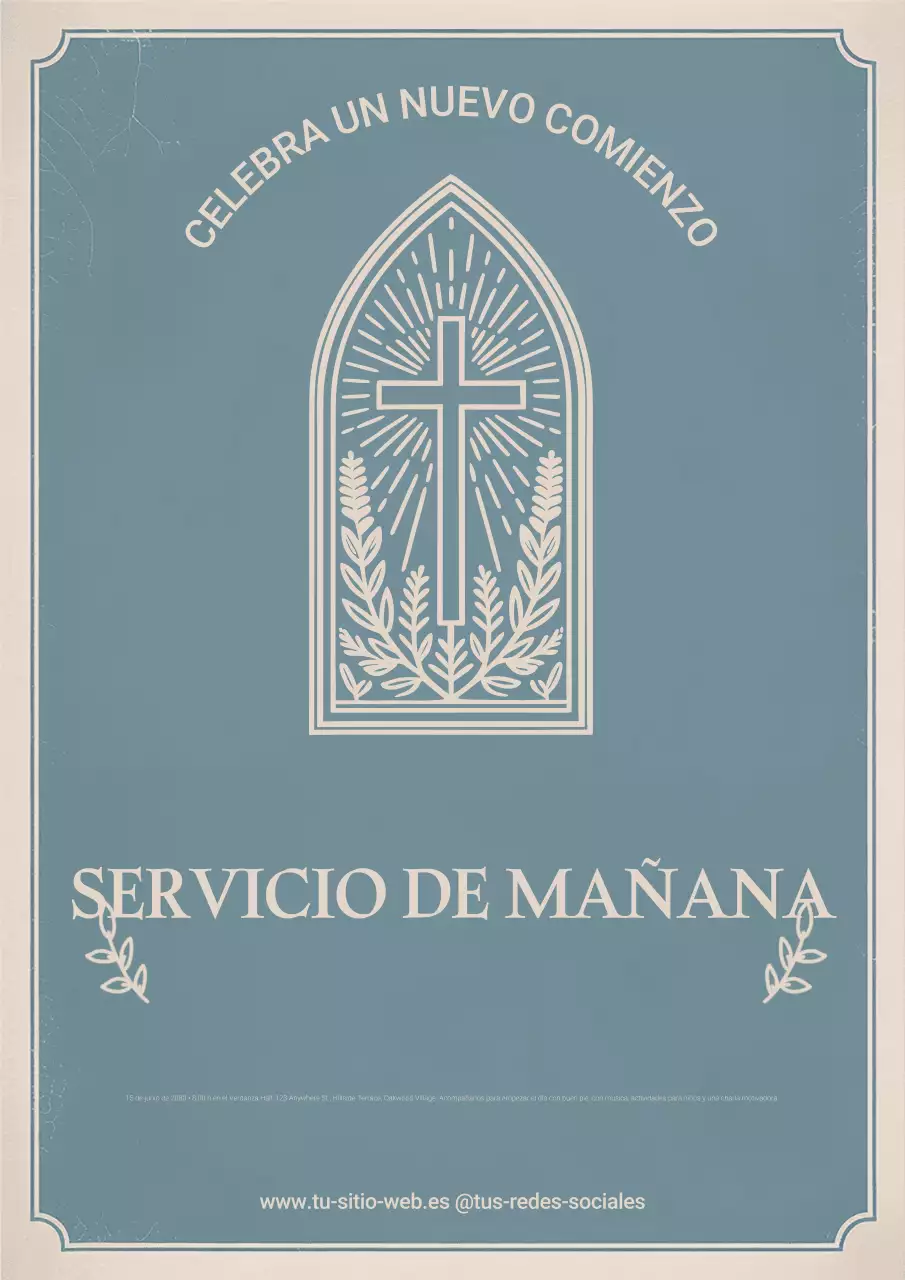 Cartel de anuncio de evento tradicional azul