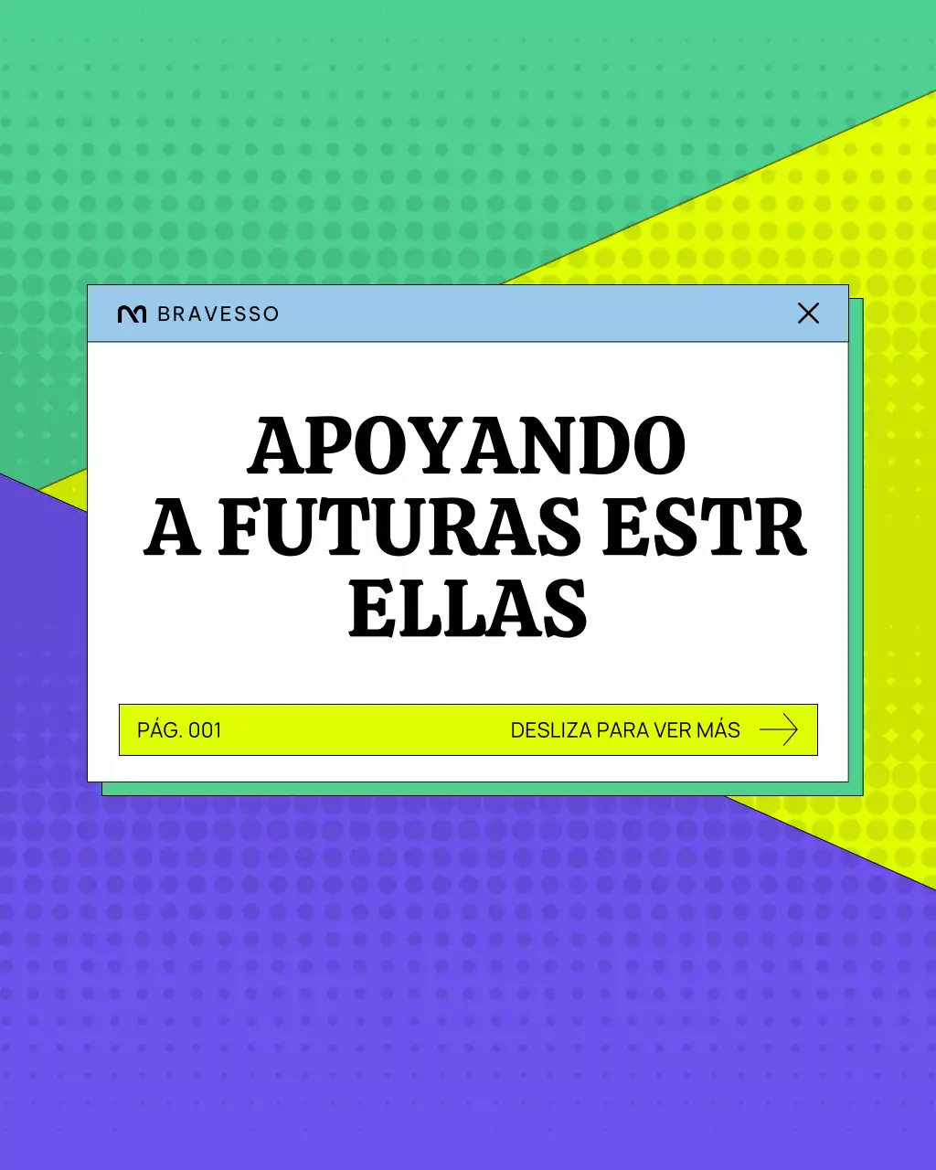 Publicación de Instagram con un anuncio de la comunidad retro colorida