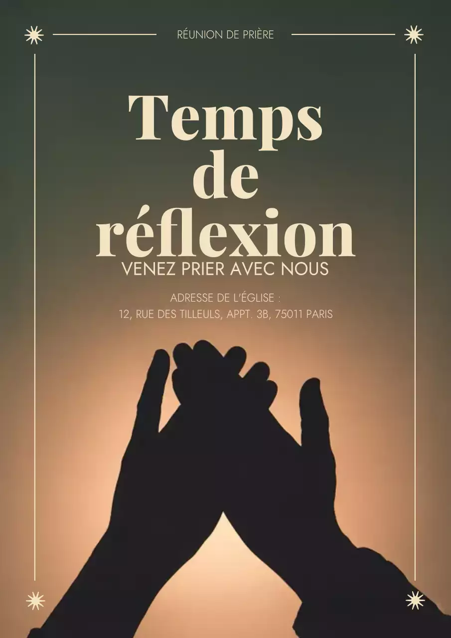 Affiche d'invitation à la prière classique