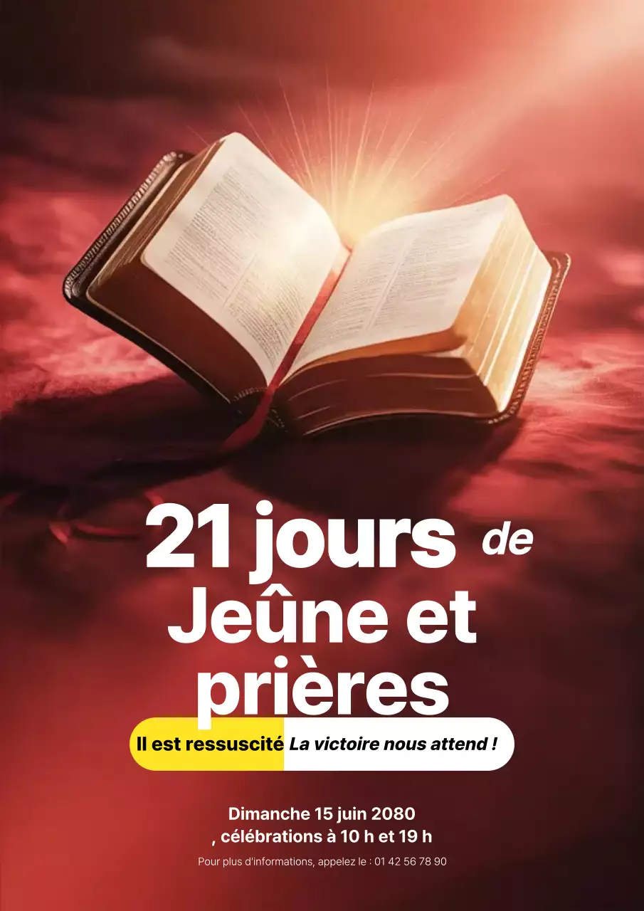 Affiche d'annonce de prière spirituelle rouge