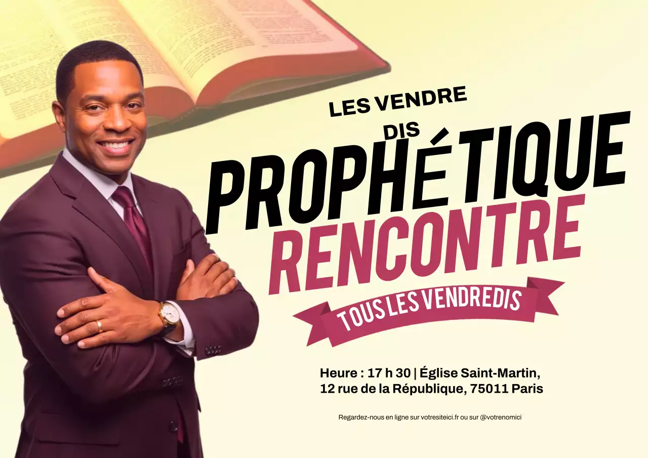 Affiche de promotion d'église moderne beige