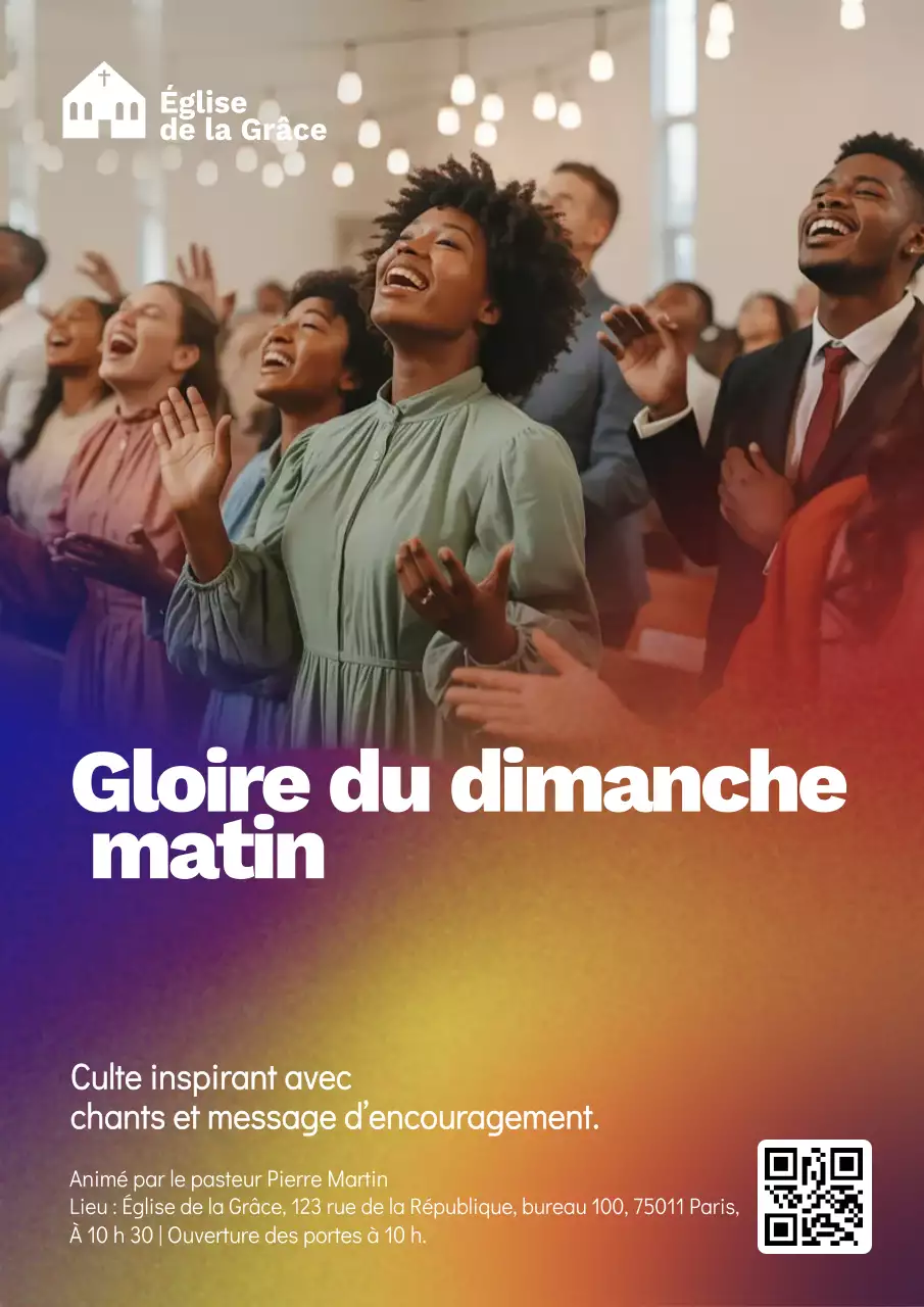 Affiche colorée d'un événement religieux moderne