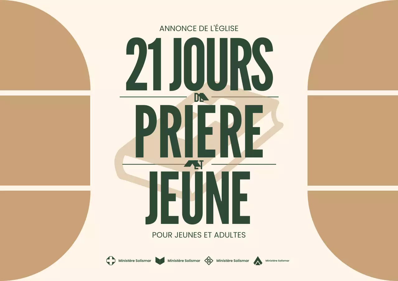 Affiche d'annonce d'église minimaliste beige