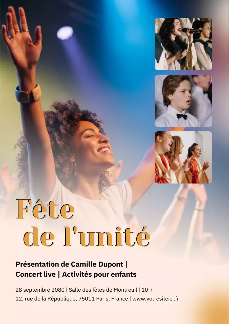 Affiche colorée d'annonce du festival moderne