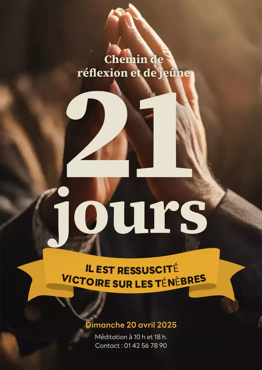 Affiche d'annonce de méditation moderne orange