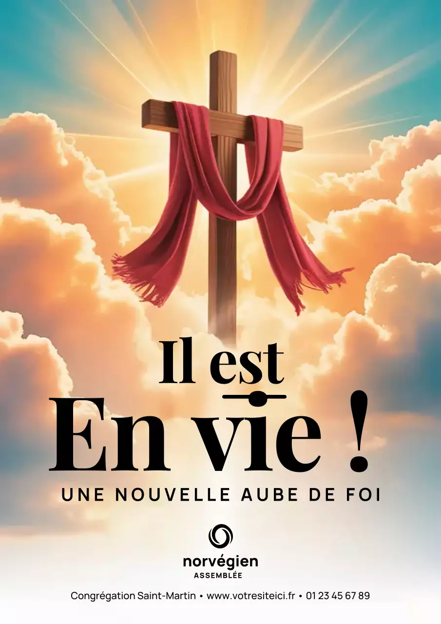 Affiche d'annonce de la foi traditionnelle rouge