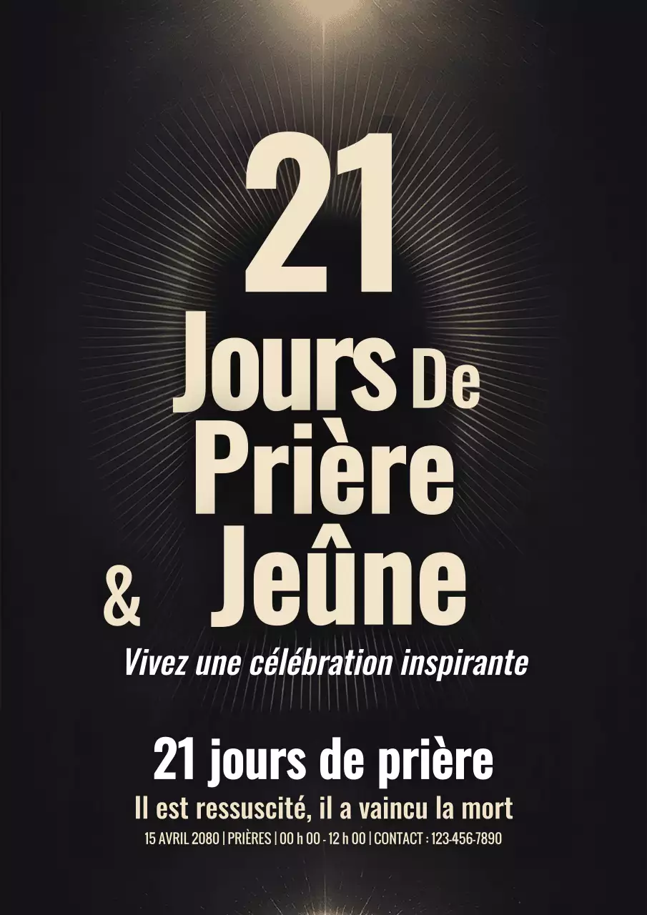 Affiche d'annonce de prière moderne beige