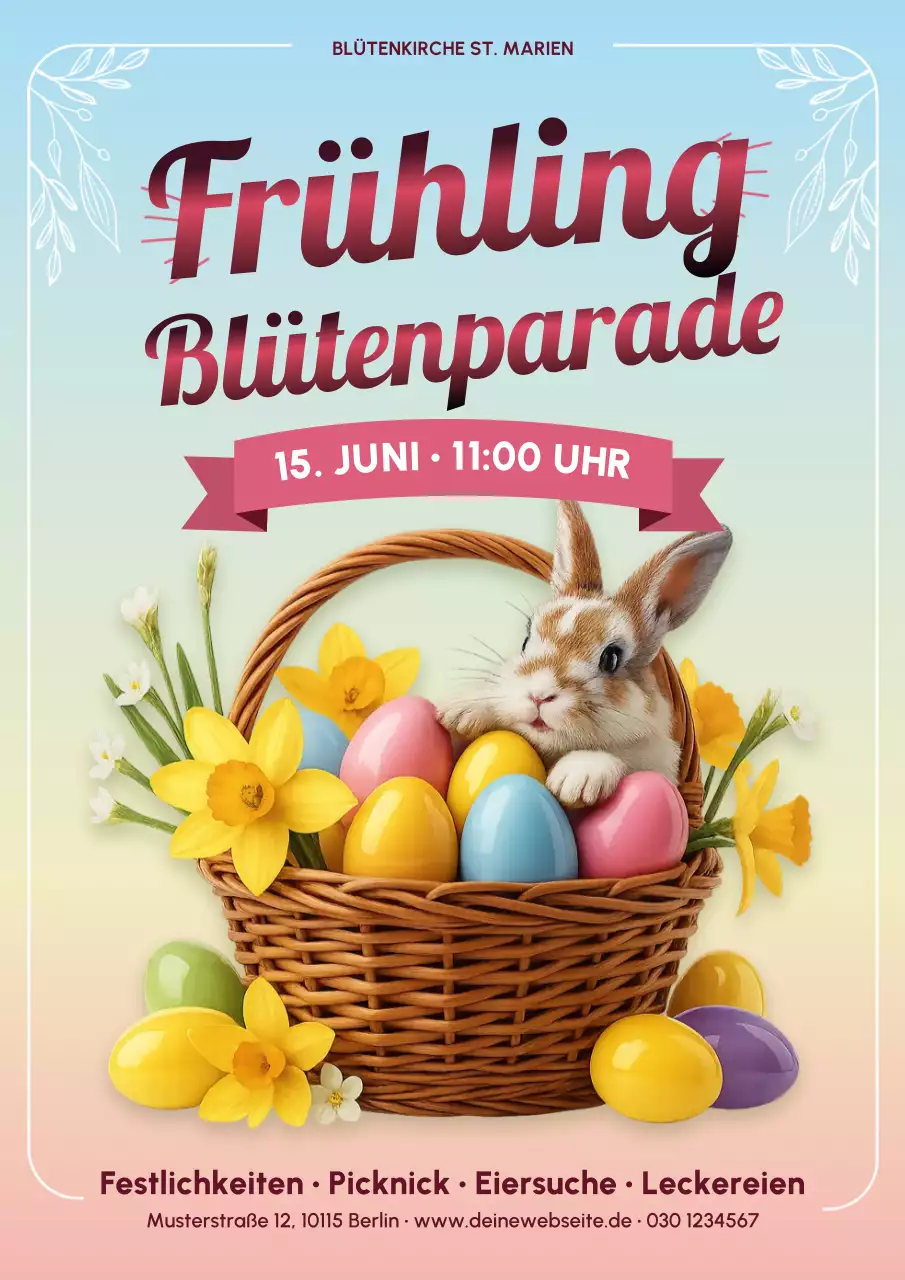 Farbenfrohes rustikales Frühlingsereignisplakat