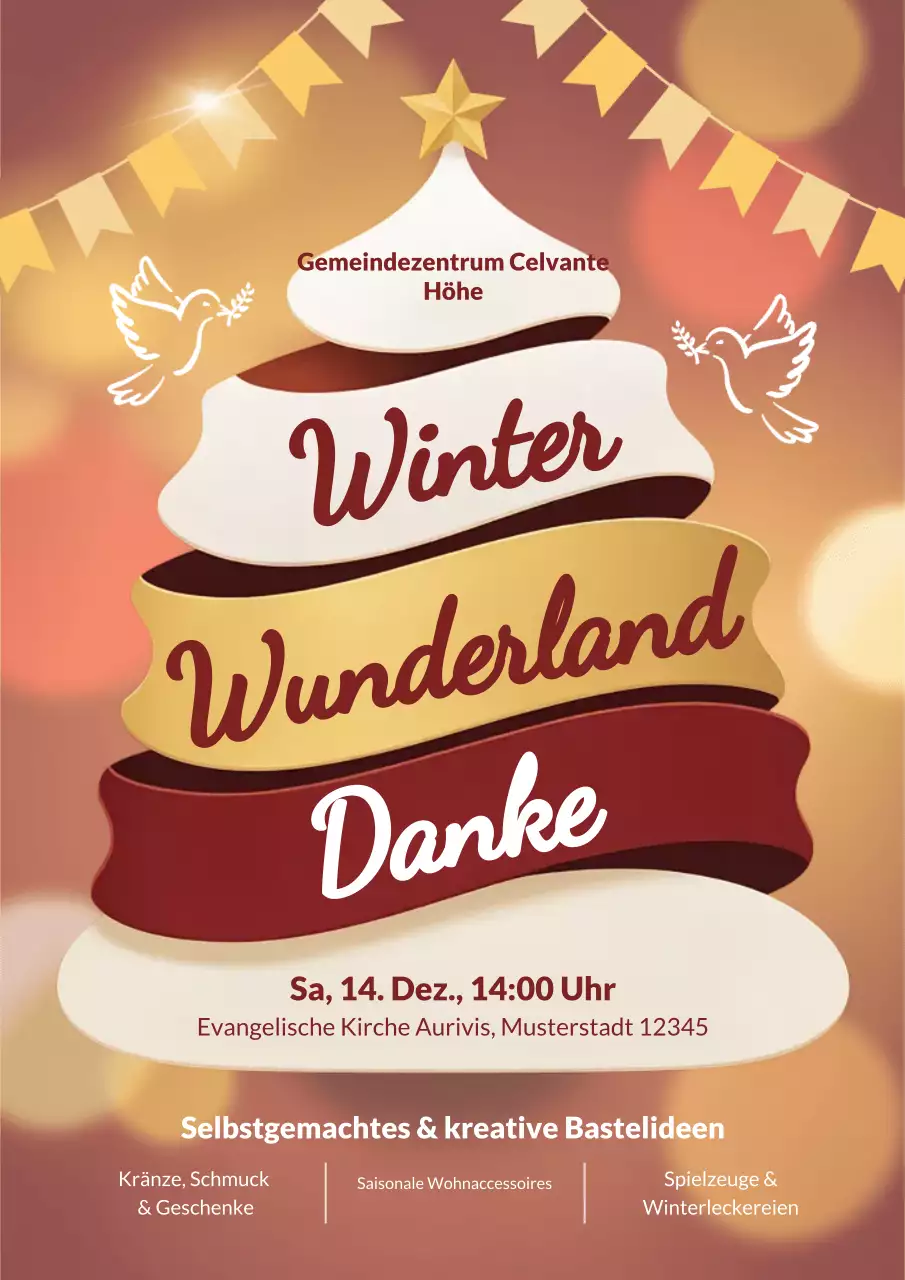 Braunes festliches Feiertags-Event-Ankündigungsplakat