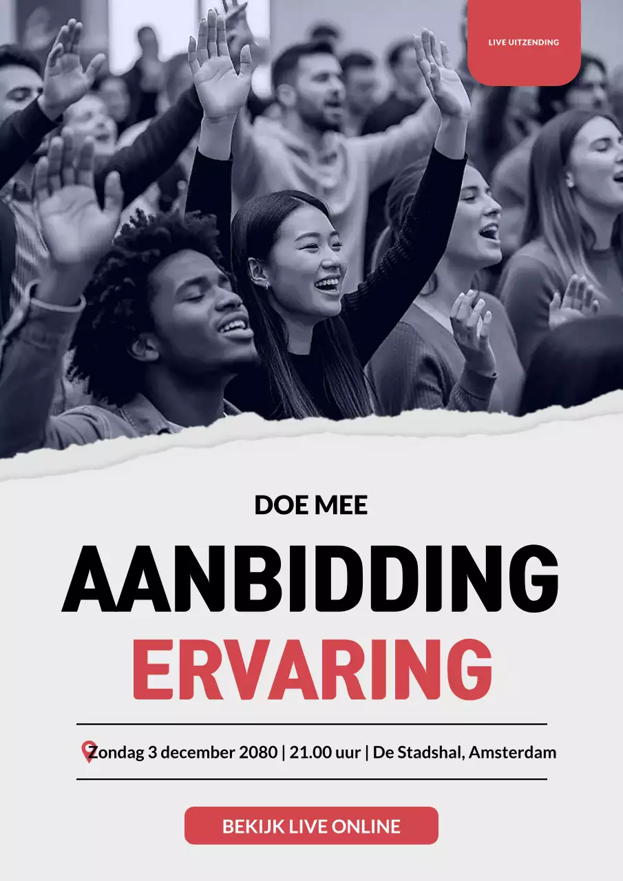 Grijze moderne aanbiddingsuitnodigingsposter