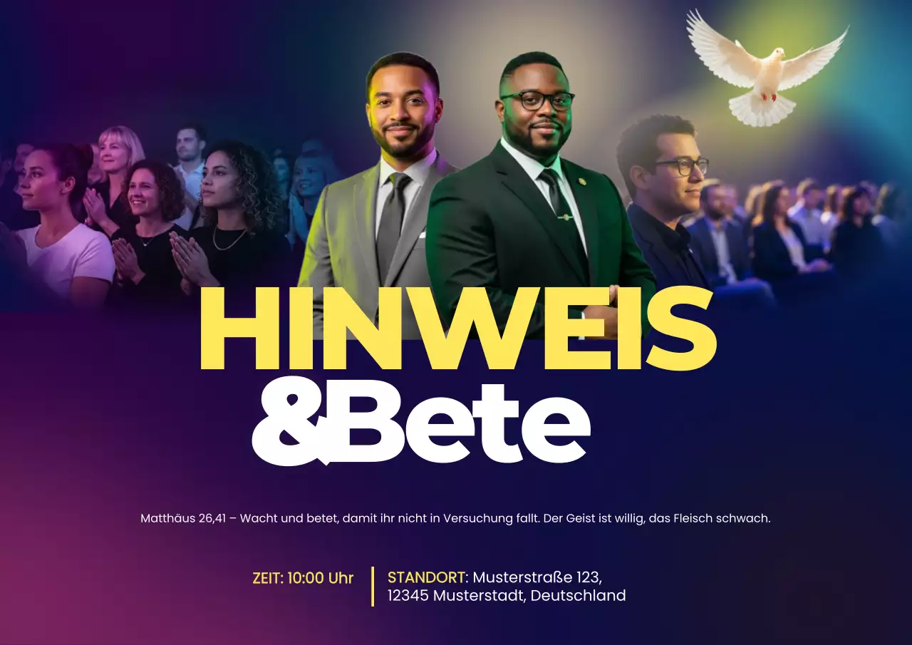 Lila modernes Gebetsereignis-Poster