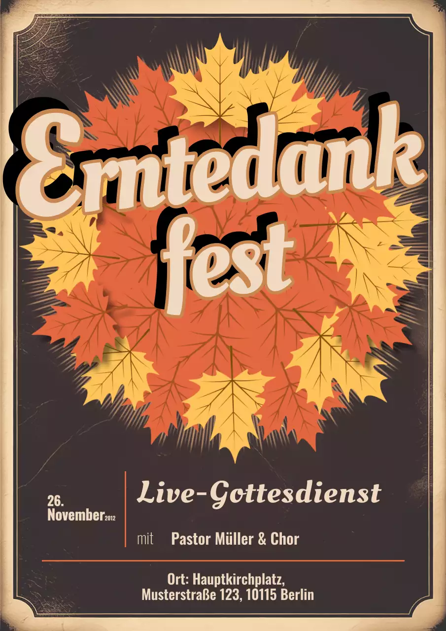 Herbst-Thanksgiving-Ankündigungsplakat