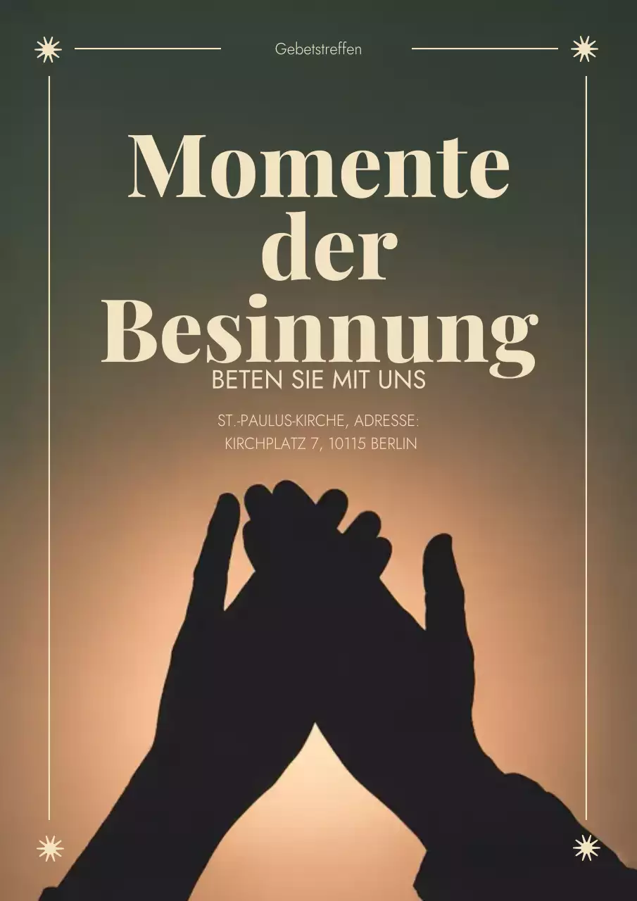 Klassisches Gebetseinladungsplakat