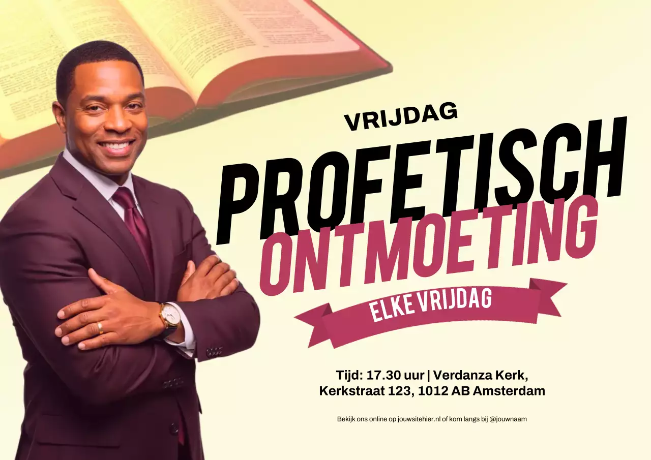 Beige moderne kerk promotieposter