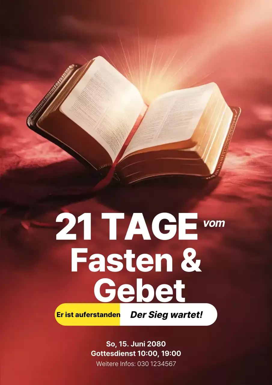 Rote spirituelle Gebetsankündigung Poster