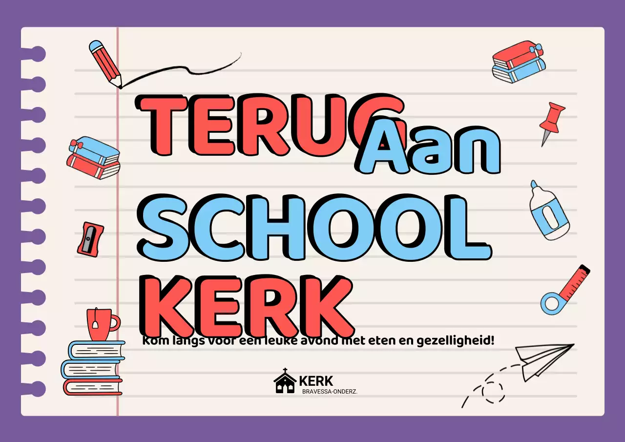 Paarse Retro School Evenement Poster