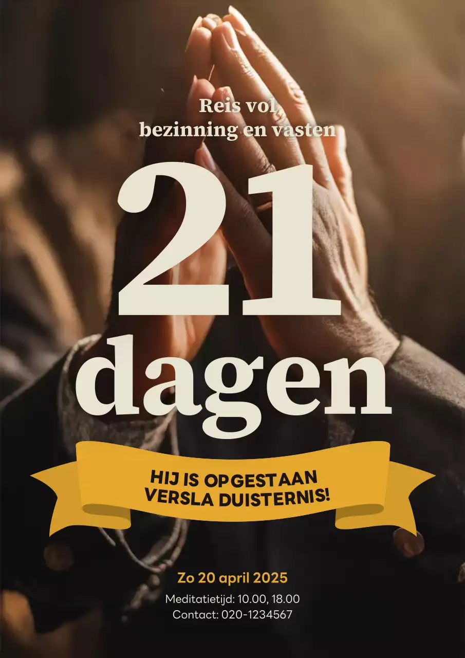 Oranje moderne meditatie aankondigingsposter