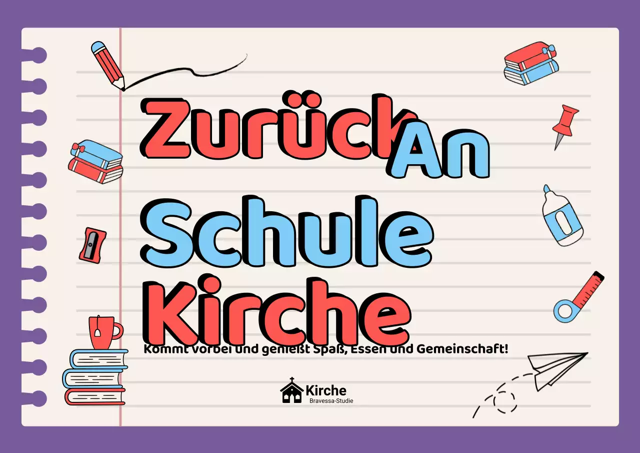 Lila Retro-Schulveranstaltungsplakat