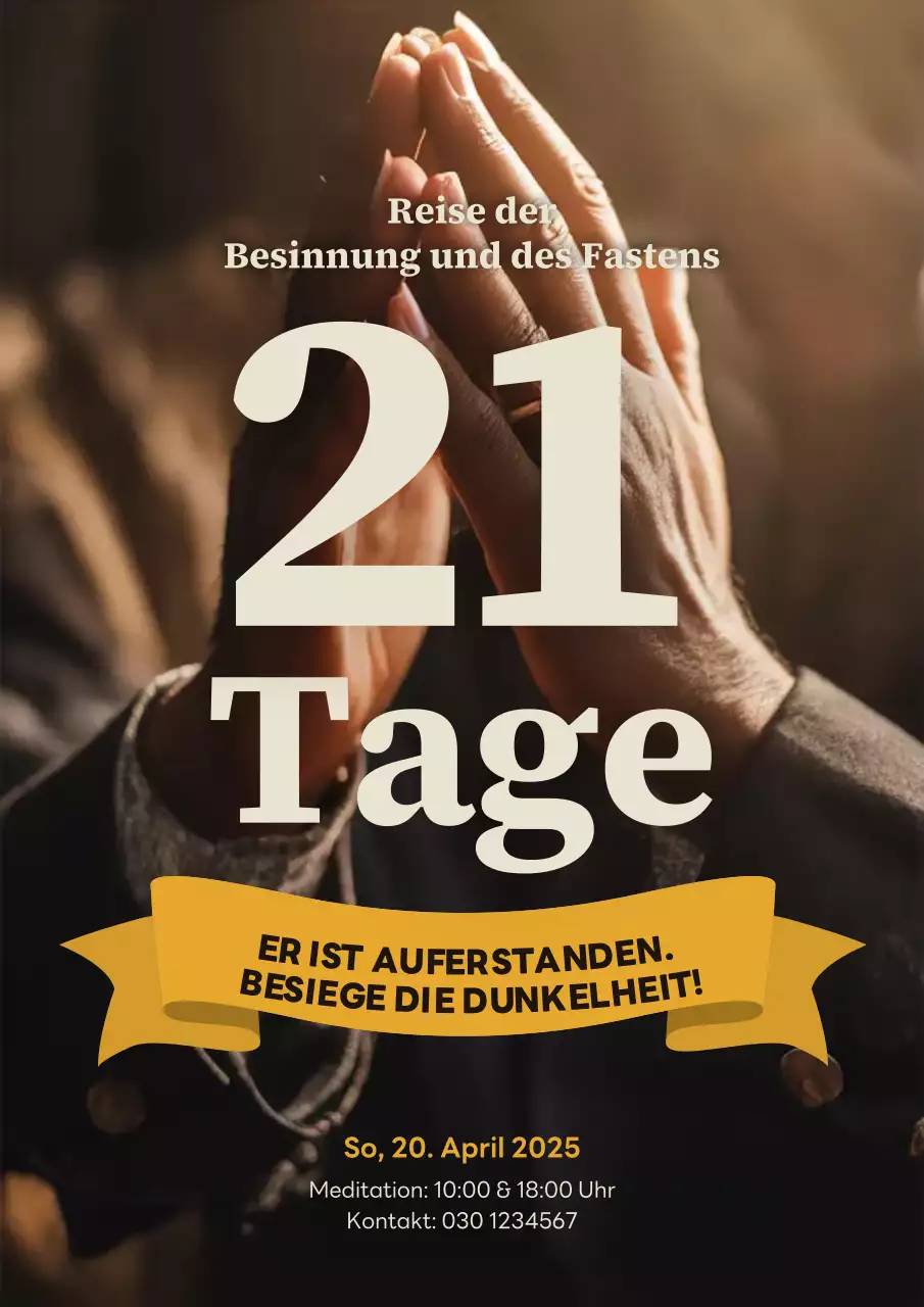 Orange Moderne Meditation Ankündigung Poster