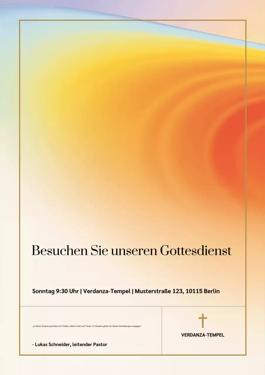 Orange abstrakte Anbetungseinladung Poster