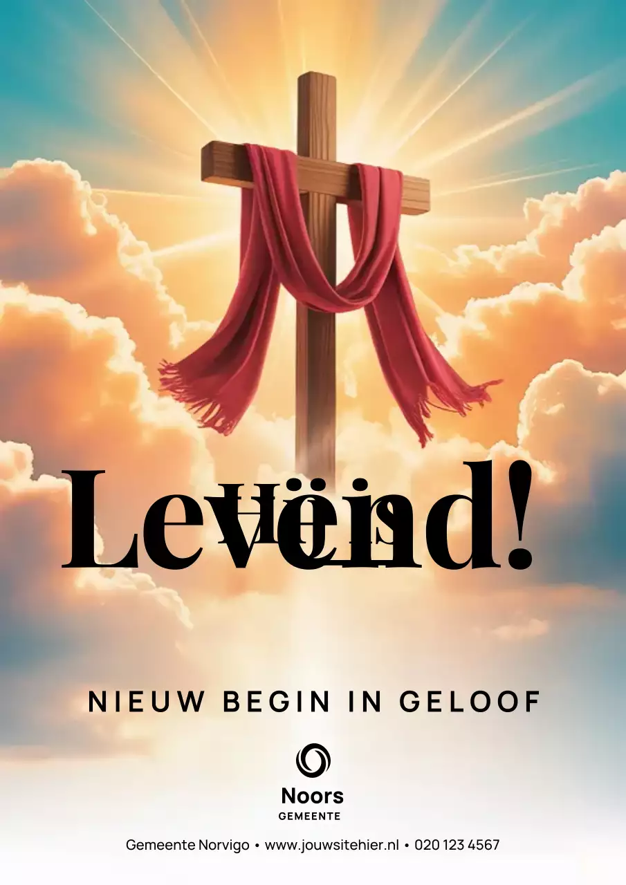 Rode traditionele poster met geloofsaankondiging