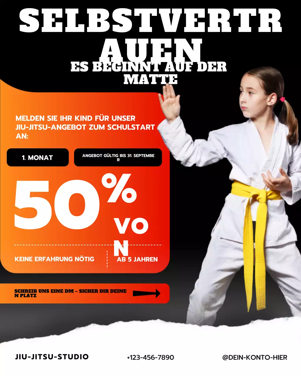 Lila Modern Martial Arts Promotion Instagram-Post