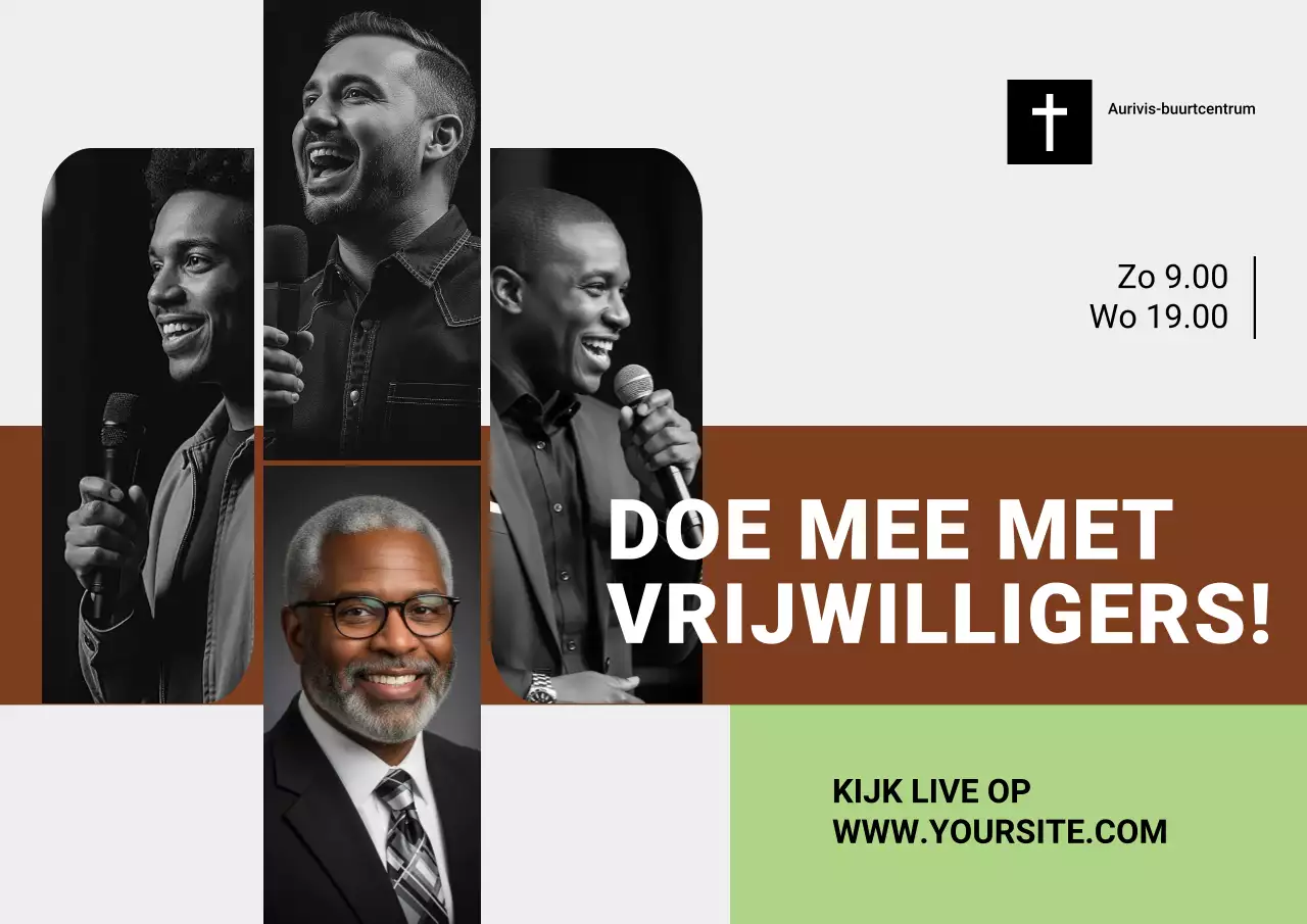 Grijze moderne gemeenschapsaankondigingsposter