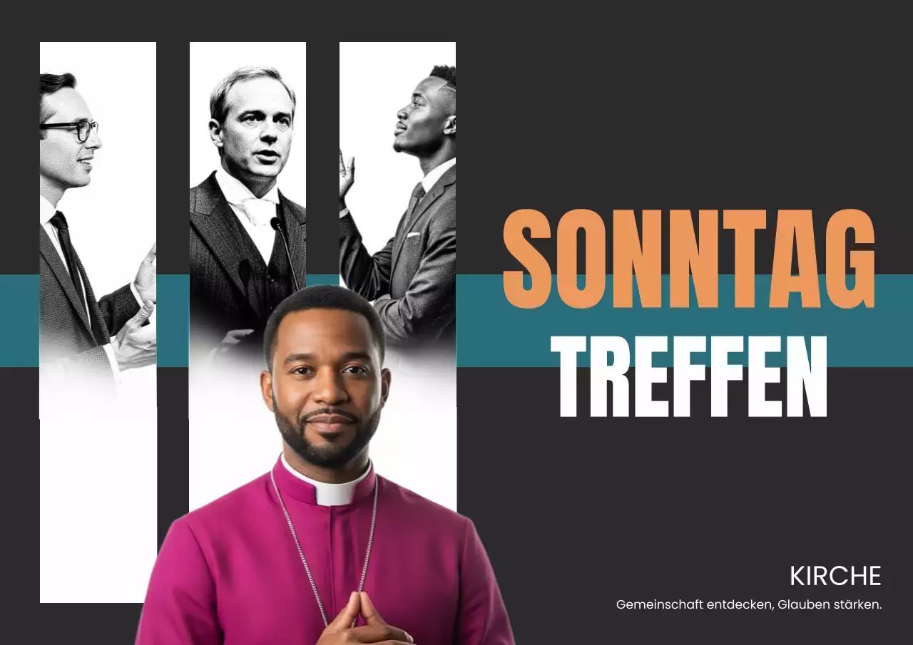 Schwarzes modernes Kirchenwerbeplakat