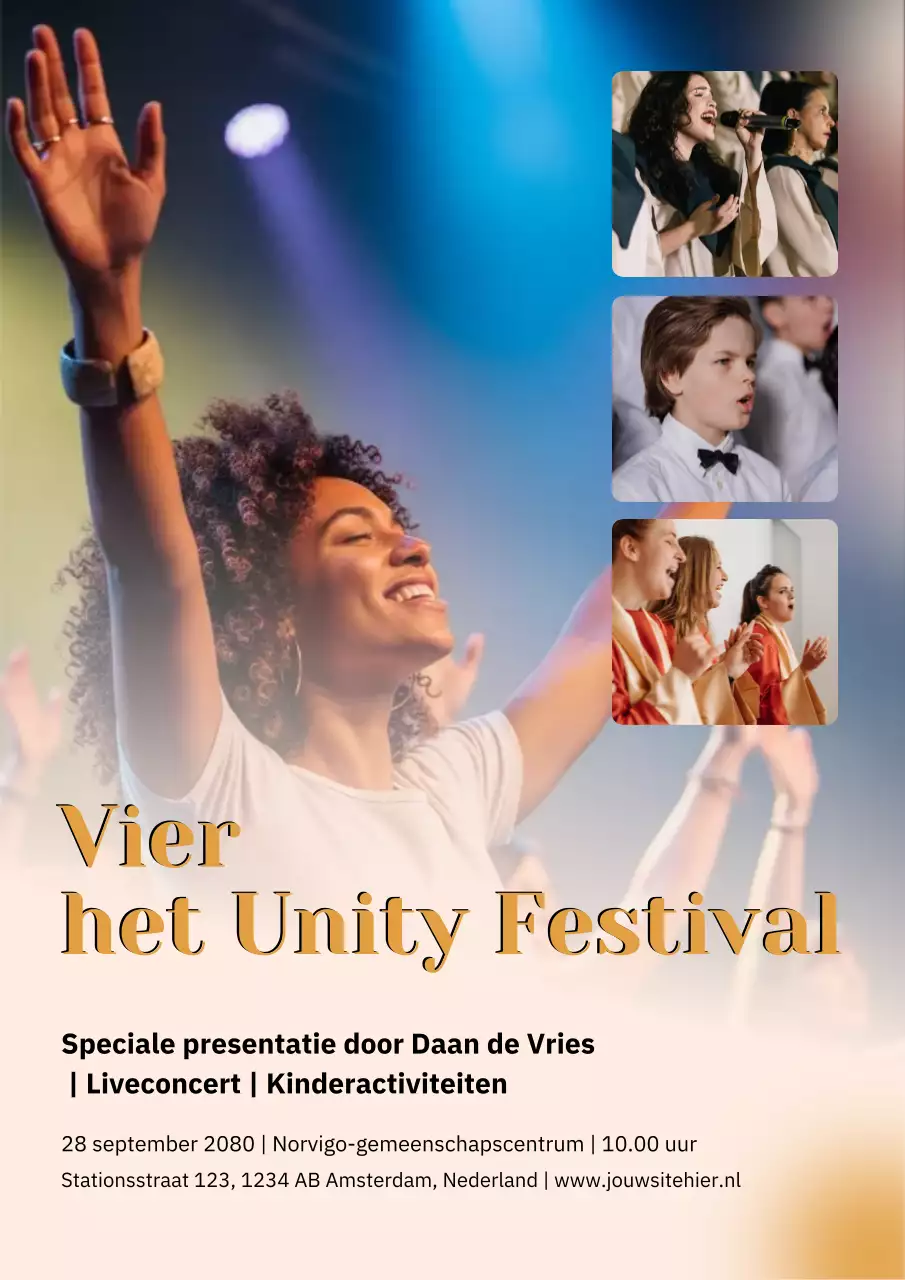 Kleurrijke moderne festivalaankondigingsposter