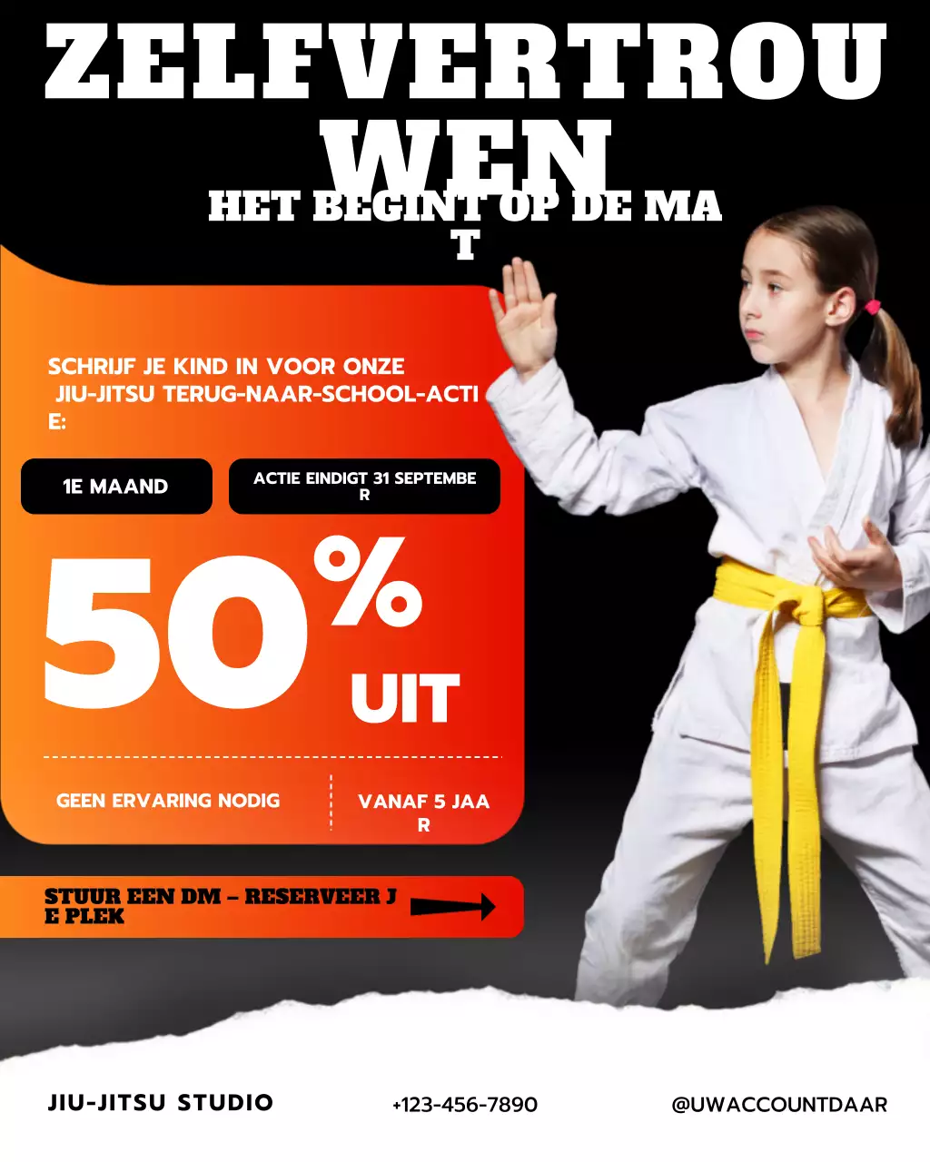 Instagram-bericht over de promotie van Purple Modern Martial Arts